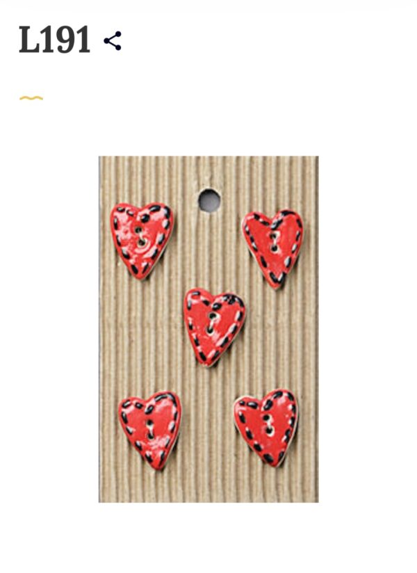5 Buttons per card. Hearts
